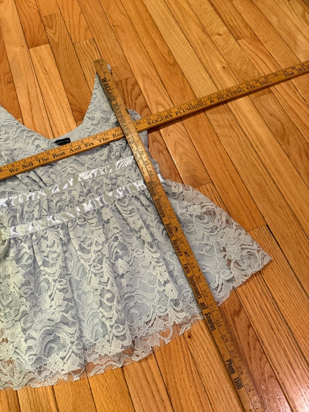 Moda International Light Blue Lace Babydoll Top - Small feminine coquette fairy - Picture 6 of 7